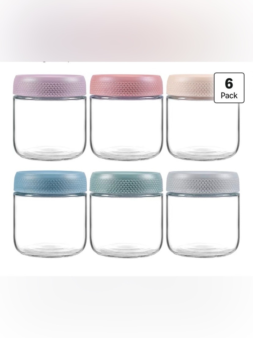 10oz Glass jars with Airtight Lids, 6 Pcs